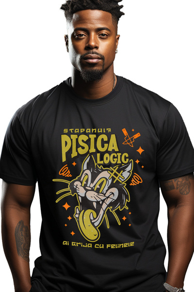 StoryGift Romania Tricou Barbati Stapanul Este Pisica Ai Grija Cu Felinele, A...