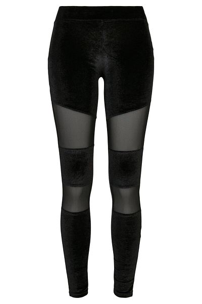 Urban Classics Damen Ladies Velvet Tech Mesh Leggings