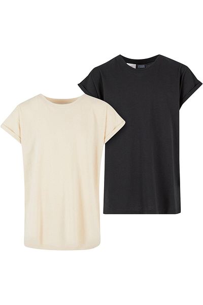 Urban Classics Damen Girls Extended Shoulder Tee 2-Pack