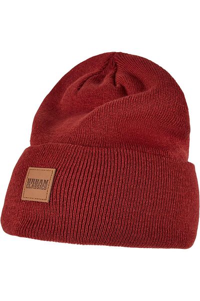 Urban Classics Unisex Synthetic Leatherpatch Long Beanie