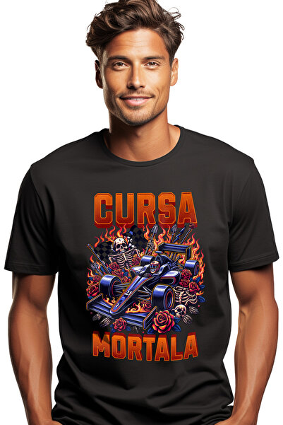 StoryGift Romania Tricou Barbati Cursa Mortala Schelete Campion Formula 1 Vit...
