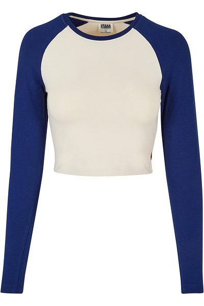 Urban Classics Damen Ladies Organic Cropped Retro Baseball Longsleeve