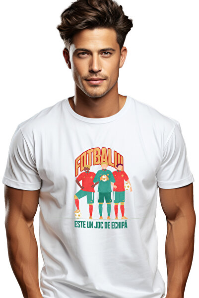 StoryGift Romania Tricou Barbati Trei Jucatori Fotbalul Ester Un Joc De Echip...