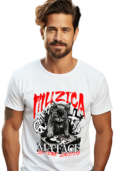 StoryGift Romania Tricou Barbati Pisica Dj, Muzica Ma Face S Atorc Linistita,...