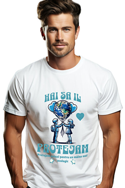 StoryGift Romania Tricou Barbati Planeta Pamant Hai Sa O Protejam, Terra, Pol...