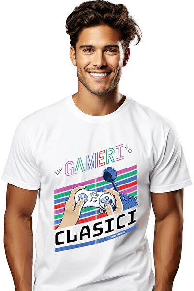 StoryGift Romania Tricou Barbati Gameri Clasici Maneta Vintigi Veteran Lume N...