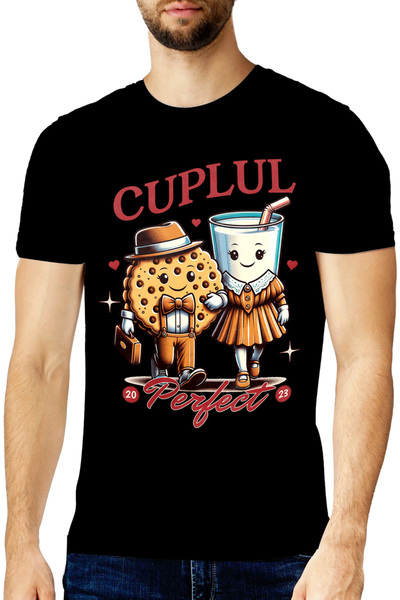 StoryGift Romania Tricou Barbati Cuplul Perfect Prajitura Cu Lapte Deliciu Cu...