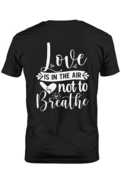 StoryGift Romania Tricou bărbătesc cu mesajul „dragostea este în aer, încearc...
