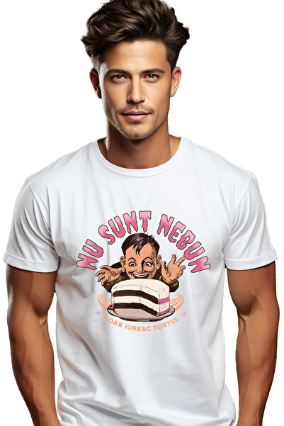 StoryGift Romania Men's T-Shirt Sweet Lovers Funny Text I'm Not Crazy With Print On The Face, 100% Cotton