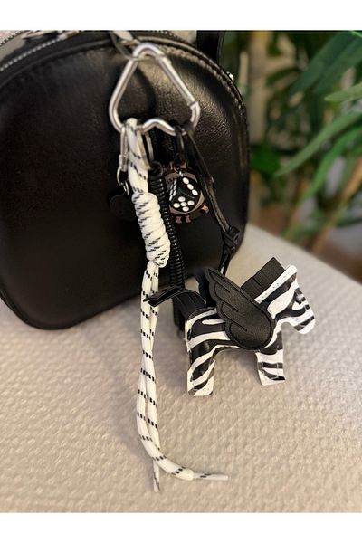 AYLİS Zebra and Dice Detailed Bag Charm / Keychain, Bag Ornament