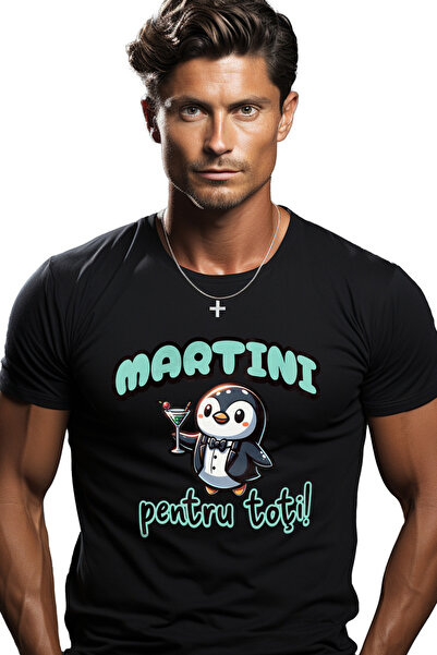 StoryGift Romania Tricou Barbati Martini Pentru Toti Pingun In Costum Alcool ...