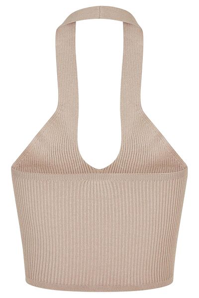 Urban Classics Damen Ladies Rib Knit Crossed Neckholder Top