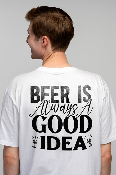 StoryGift Romania Tricou Barbati Cu Mesajul In Engleza "beer Is Always A Good...