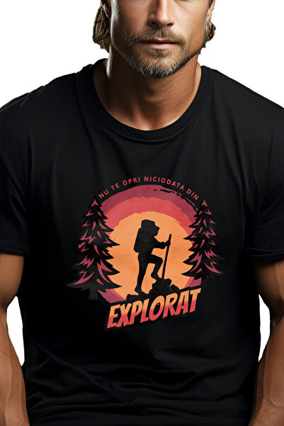 StoryGift Romania Men's T-Shirt Never Stop Exploring Man In The Mountain Hiki...