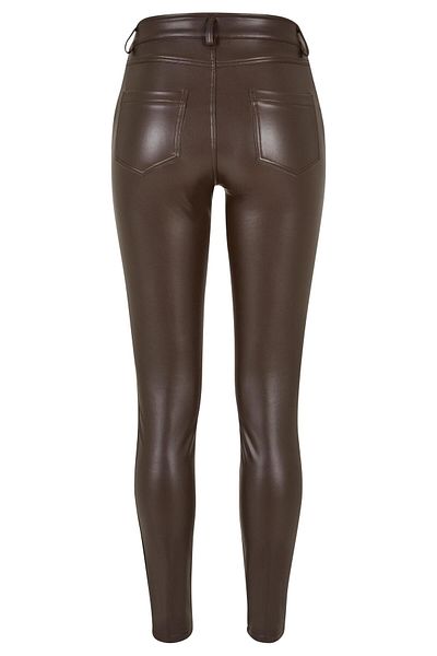 Urban Classics Damen Ladies Mid Waist Synthetic Leather Pants