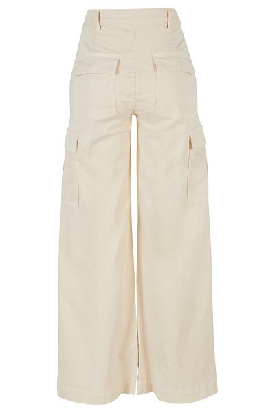 Urban Classics Damen Ladies High Waist Wide Leg Twill Cargo Pants