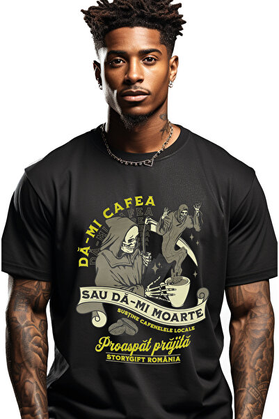 StoryGift Romania Tricou Barbati Da-mi Cafea Sau Da-mi Moarte Energie Diminea...