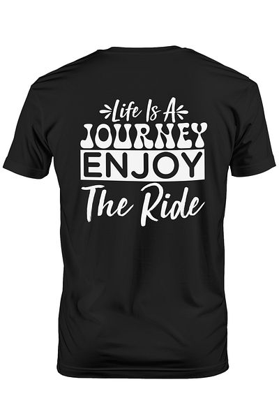 StoryGift Romania Men's T-shirt With The Message "life Is A Journey, Enjoy The Ride" With Print On The Back Stg