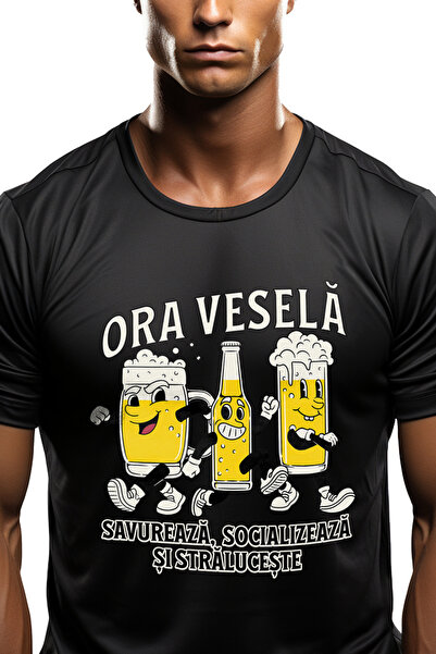 StoryGift Romania Tricou Barbati Ora Vesela Pahare De Bere Alcool Petrecere C...