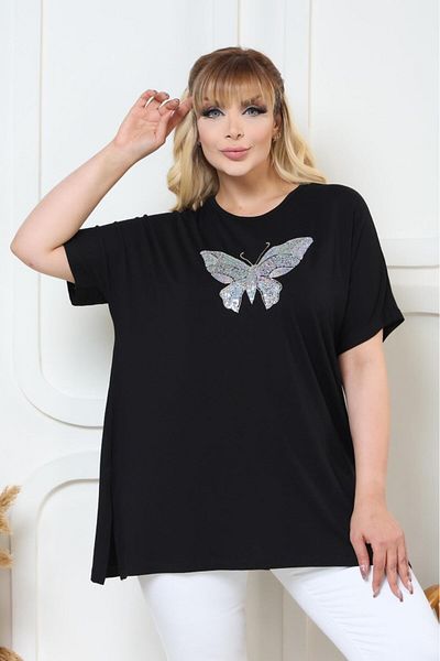 EMEZ Sequined Butterfly Detailed Blouse