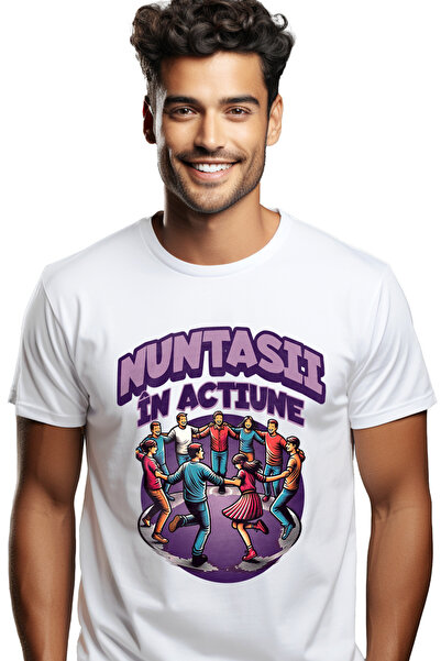 StoryGift Romania Tricou Barbati Nuntasii In Actiune, Casatorie Petrecere Fam...
