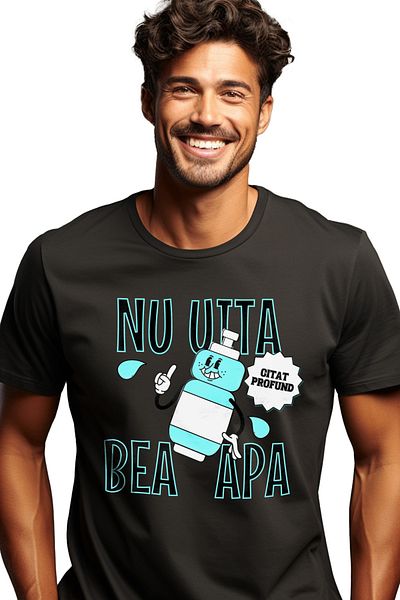 StoryGift Romania Tricou Barbati Nu Uita Bea Apa Hidratarea, Citat Profund Cu Imprimeu Pe Fata, 100% Bumbac,stg