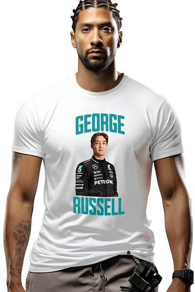 StoryGift Romania Tricou Barbati George Russell Cursa Profesionista Formula 1 Viteza Cu Imprimeu Pe Fata, 10stg