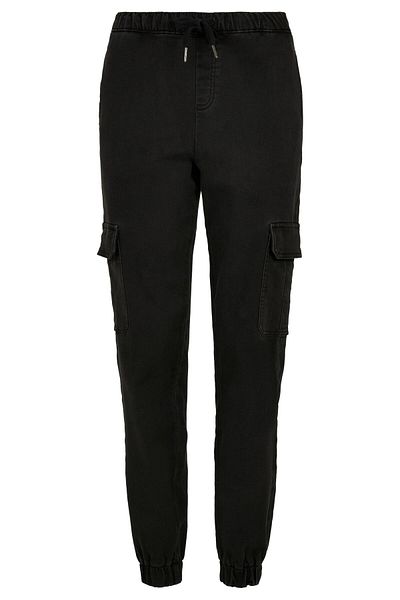Urban Classics Damen Ladies Knitted Denim High Waist Cargo Pants