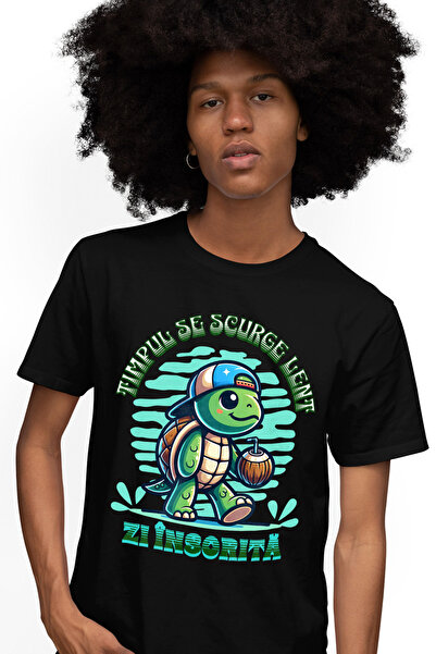 StoryGift Romania Tricou Barbati Timpul Se Scurge Lent, Zi Insorita Broasca T...