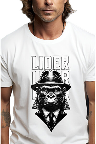 StoryGift Romania Tricou Barbati Gorila In Costum Cu Palarie Boss Lider Cu Im...