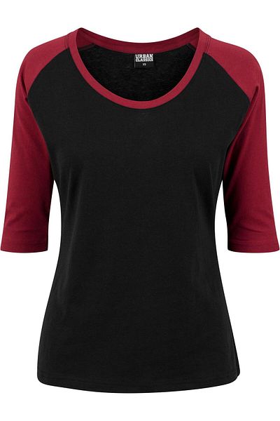 Urban Classics Damen Ladies 3/4 Contrast Raglan Tee