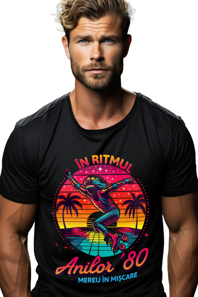 StoryGift Romania Tricou Barbati Femeie Pe Role In Ritmul Anilor 80 Distracti...