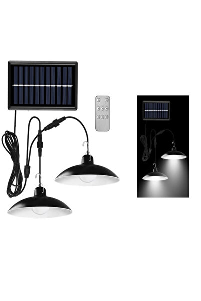nelerbulurum GÜNEŞ ENERJİLİ KUMANDALI 30 SMD Ledli 90 lümen 2.5 Watt 2 Adet Lamba (Beyaz Işık) + SOLAR PANEL