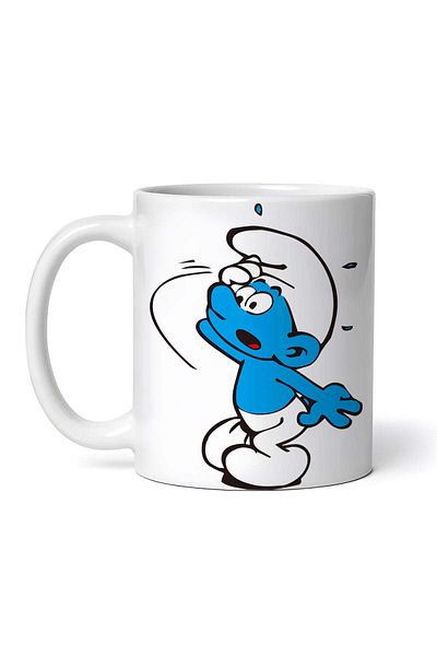 OEM Personalized white mug, The Smurfs Greedy Smurf, INOVATIX®. 330 ml
