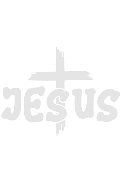 StoryGift Romania Sticker Adeziv 90CM Exterior cu o cruce si textul "Jesus" -...