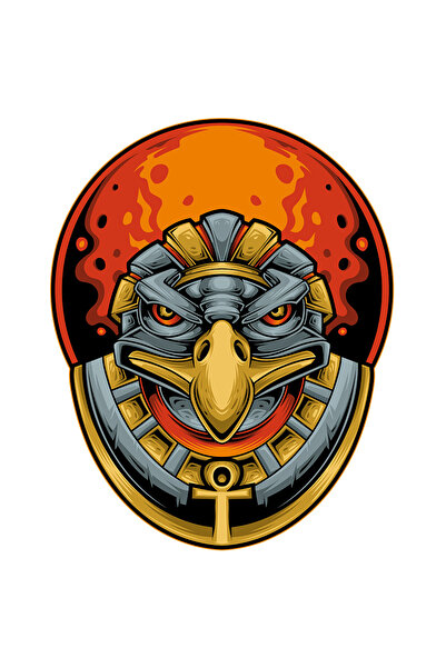 StoryGift Romania Sticker Autocolant 70CM Cu Cap De Cultur, Flacari, Soare, Ankh, Bandana, cu Margini Albe, PVC