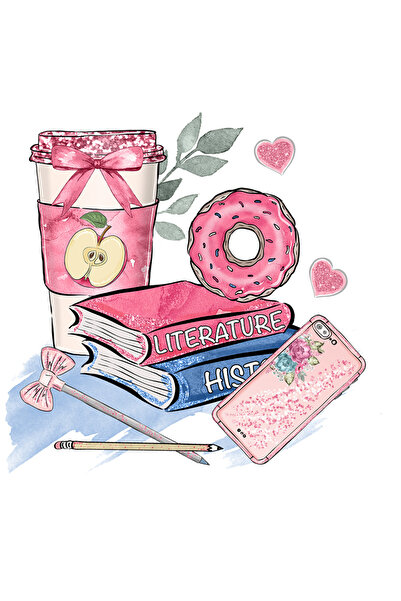 StoryGift Romania Sticker Adeziv 90CM Cu Carati de Literatura si Istorie, Gogoasa, Stilouri si Penar, Bautura Ca