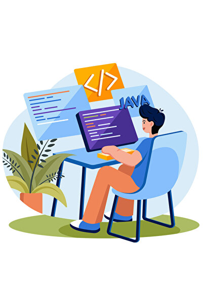 StoryGift Romania Sticker Adeziv 90CM Cu Birou, Programare, Cod, Java, Monitor, Tastatura, cu Margini Albe, PVC