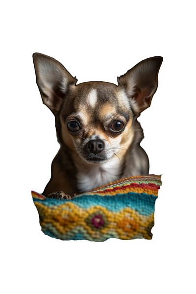 StoryGift Romania Sticker Adeziv 90CM Cu Chihuahua Maro, Animale, Rase de Caini, cu Margini Albe, PVC Vinyl 90 cm
