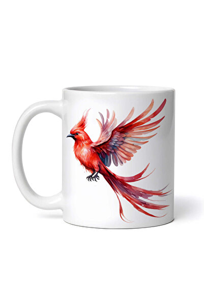 OEM Εξατομικευμένη λευκή κούπα, Red Cardinal Bird, INOVATIX®. 330ml