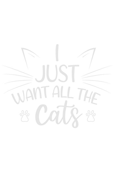 StoryGift Romania Sticker Adeziv 90CM Exterior cu ilustratie afisand urechi de pisica si mesajul "I just want al