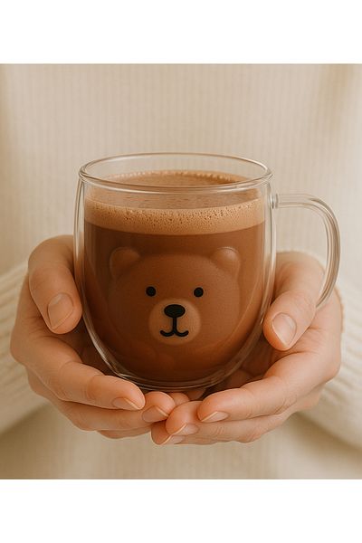 Kingstone Double Walled and Teddy Bear Coffee Cup - Water, Soft Drink and Coke Cup