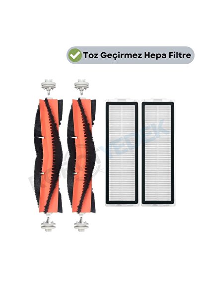 robotyedek Xiaomi X20 Max X20 Pro (ΔΕΝ ΕΙΝΑΙ ΠΡΟΣΘΗΚΗ!) Συμβατή ανταλλακτική κύρια βούρτσα και φίλτρο Hepa-4 τεμάχια