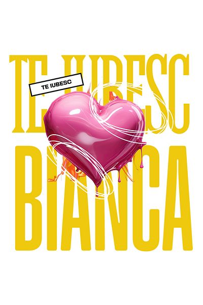 StoryGift Romania Sticker Eticheta 50CM Te Iubesc Bianca, Dragoste, Inima, Iubire, Sfantul Valentin, Dragobete,