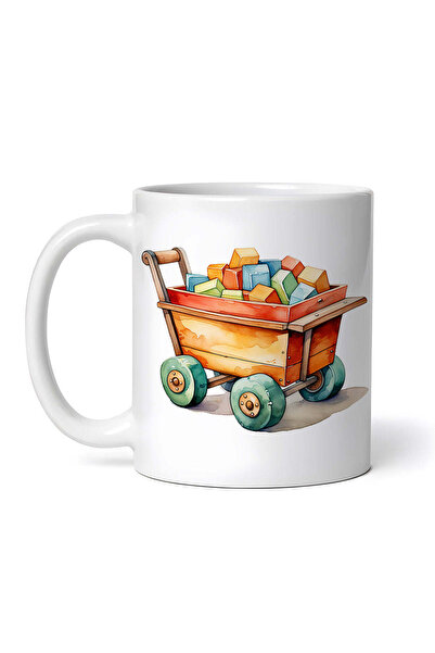 OEM Cană albă personalizată, jucărie roabă, INOVATIX®. 330ml