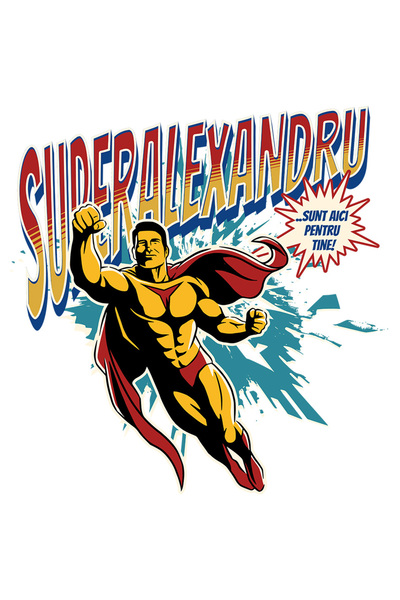 StoryGift Romania Sticker Adeziv 90CM Super Alexandru, uperErou Sunt Aici Pen...