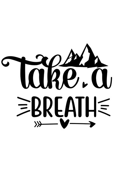 StoryGift Romania Sticker Eticheta 40CM Exterior cu inimioare si munti cu mesajul "Take a breath" - ia o gura de