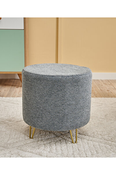 FAVORA Asmara Metal Ayaklı Puf - Gri