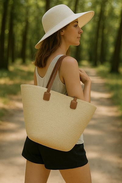 WOHOME Geantă de plajă pentru femei din paie - Adăugați-vă la stil și la lume!