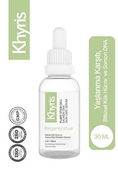 Khyris Yaşlanma ve Kırışıklık Karşıtı Somon DNA Serumu – Bitkisel Kök Hücre ile Yenileyici Etki – 30 ml